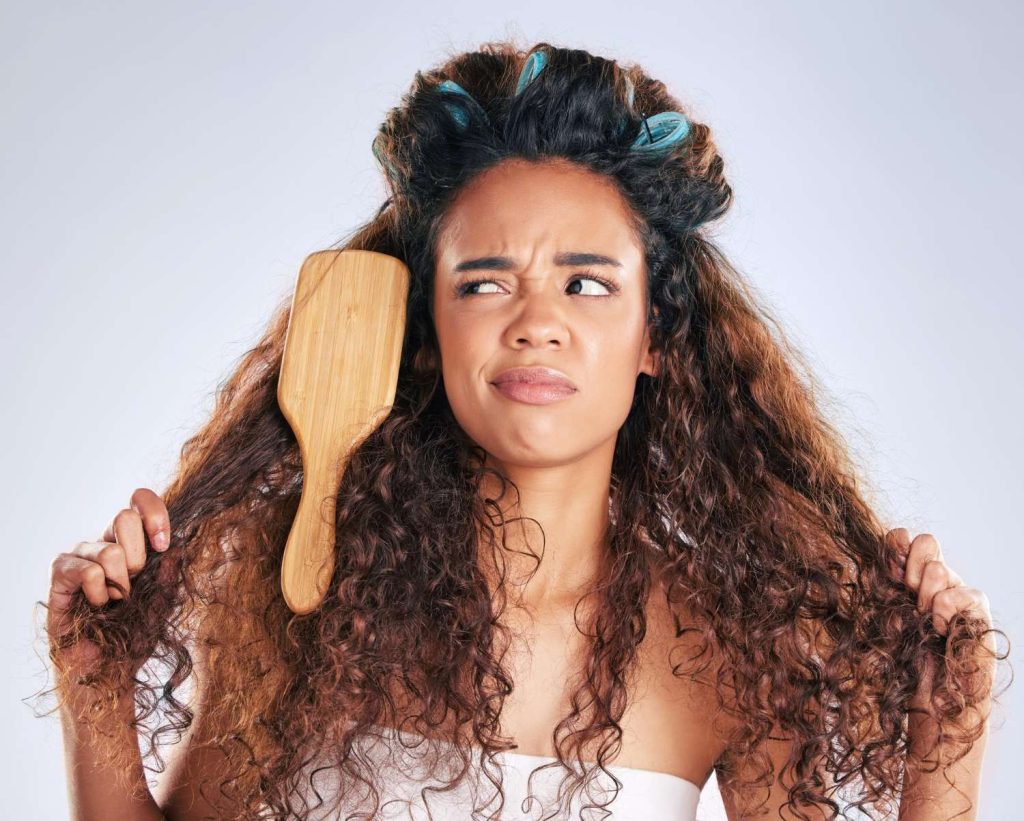 Dry curly hair