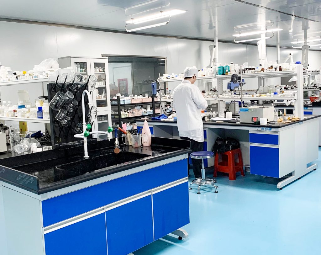 Hair care product research and development in a professional laboratory
