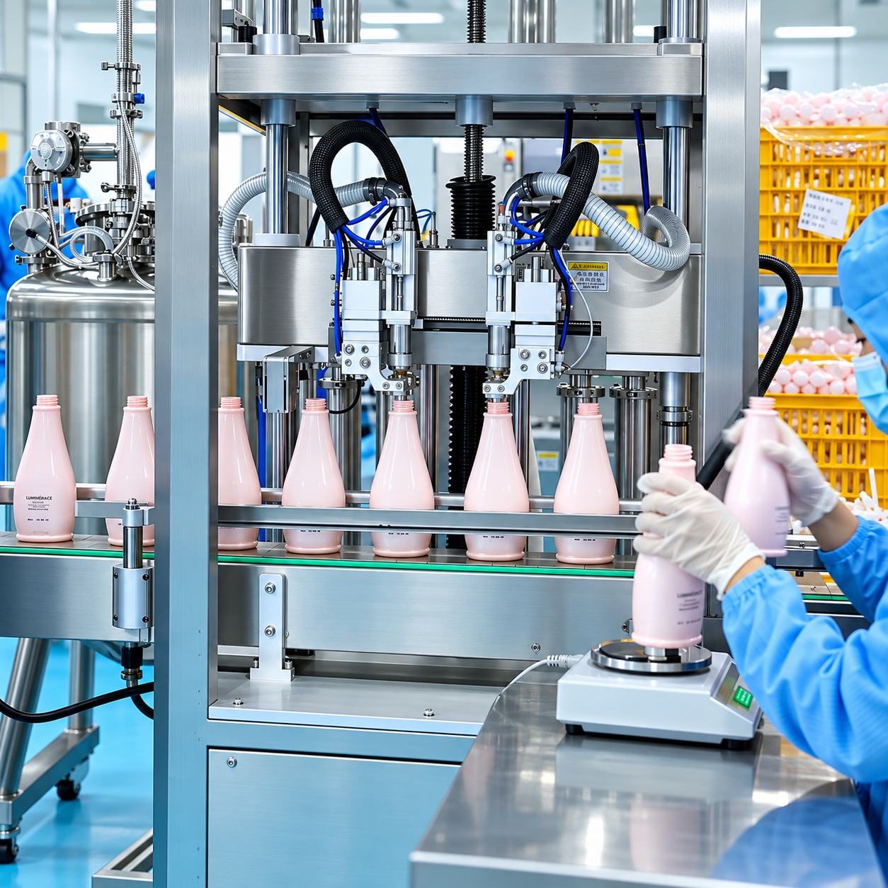 Hair care product filling and packaging