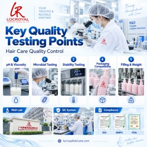 Hair care quality control testing points before mass production